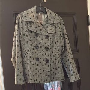 Moon Collection Los Angeles Gray and Black Pea Coat